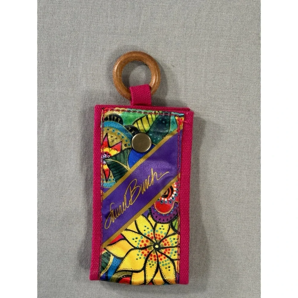 Laurel Burch Floral Snap Scarf Holder Ring Artistic Design Vibrant  Bohemian